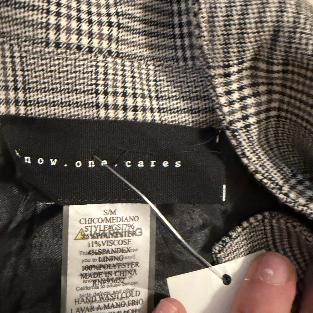 Plaid Blazer with Black and White Pattern